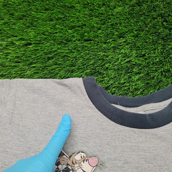 VTG 90s Disney Store Tigger Ringer Tee Mens M Hot Rod Graphic - Picture 3 of 12